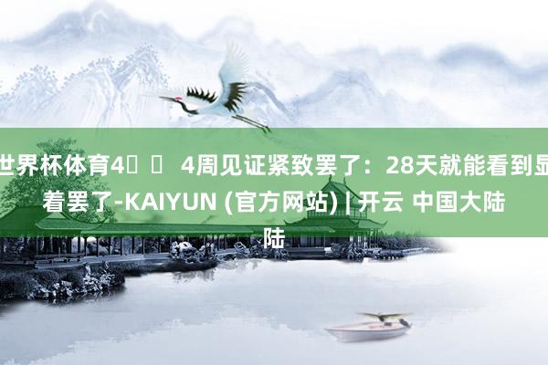 世界杯体育4️⃣ 4周见证紧致罢了：28天就能看到显着罢了-KAIYUN (官方网站) | 开云 中国大陆